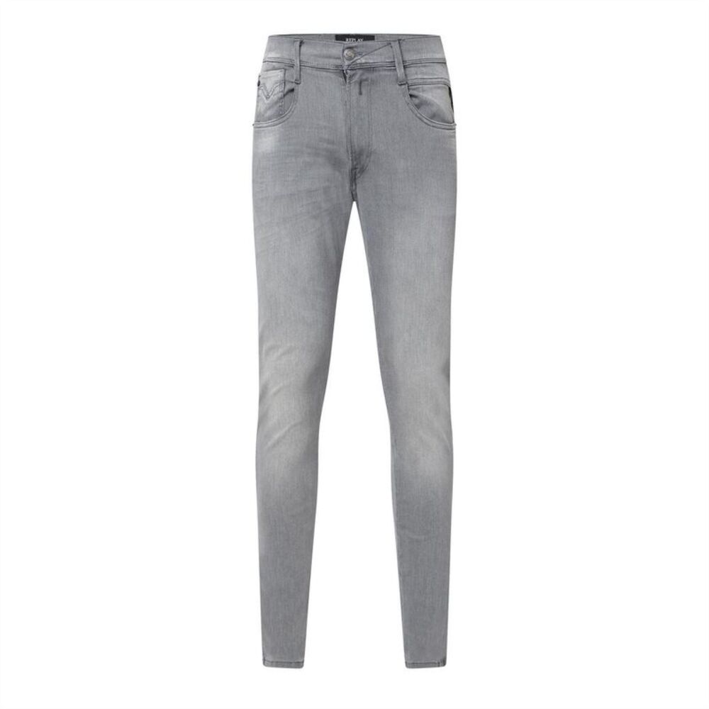 Replay Mens Bronny Cotton Faded Slim Jeans / Gray